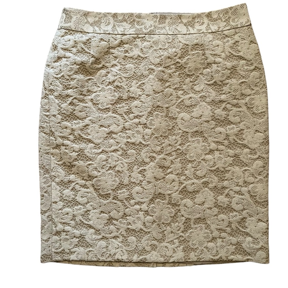 Banana Republic Cream Lace Pencil Skirt 12